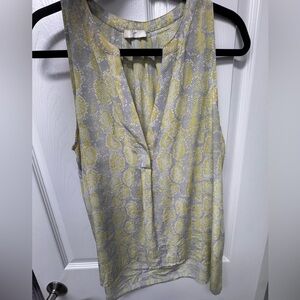 Joie Yellow and Gray Sleeveless V-Neck Camisole